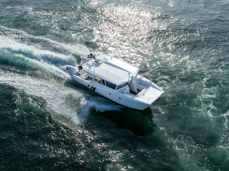 SilverCat 35CX from above at speed