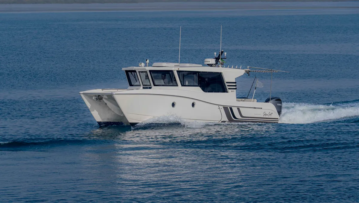 SilverCat 35CX catamaran cruising on calm blue water
